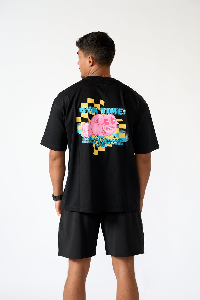 Beyond unisex black Cotton oversized t-shirt - Image 2